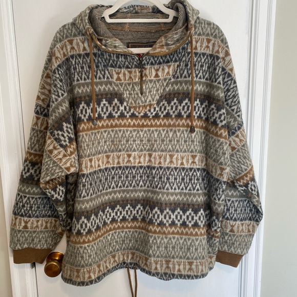 Express Jackets & Blazers - French Country Express Aztec Hooded Pullover